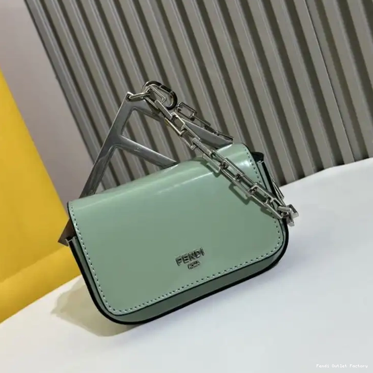Affordable HOT Bag Leather F Green Fendi In Calf Nano 0616